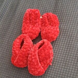 Cozy Red Botties and Mittens Set